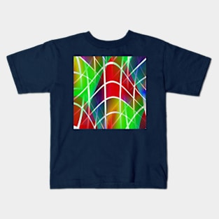 Green and red waves Kids T-Shirt